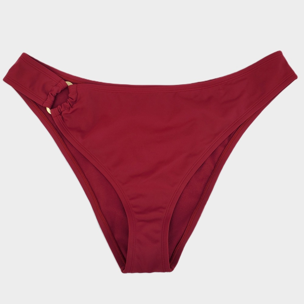 Sofia by Sofia Vergara Ring Side Cheeky Mid Rise Bikini Bottom XL 16-18 Red New